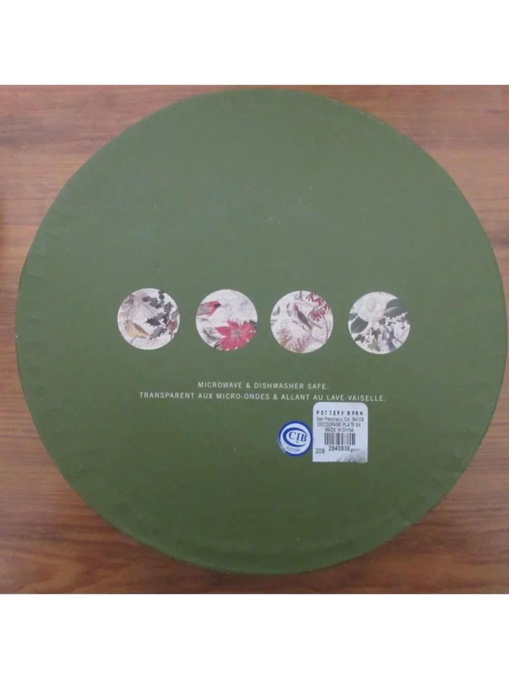 Pottery Barn Snow Bird Salad Plates Set of 4 Chickadee Winter Pine Pinecones 8